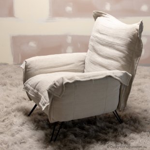 cumulus linen lounge chair
