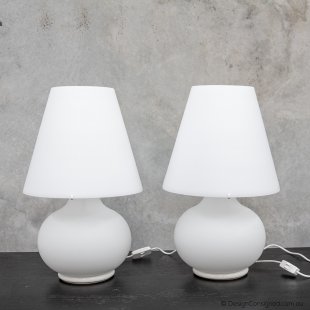 pair of white lamps for sale