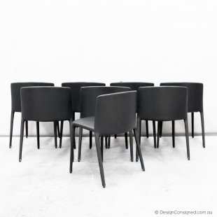 8 black leather Achille chair from MDF Italia