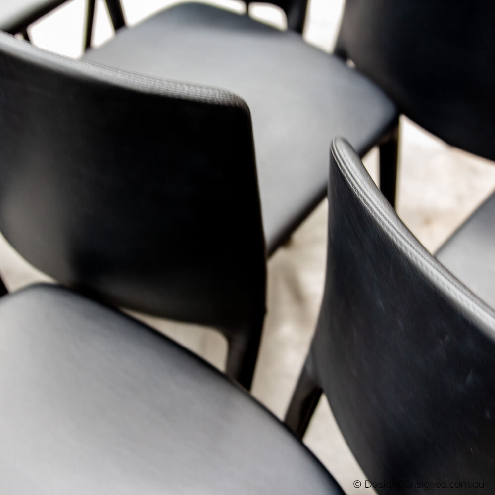 8 Achille black leather dining chairs from MDF Italia ex display achille chairs at www.designconsigned.com.au