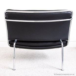 Black leather lounge chair for sale