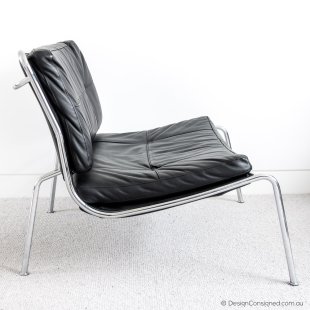 frog black leather chair in stock