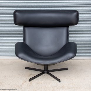 Almora black leather lounge chair by Doshi Levien for BBItalia sale