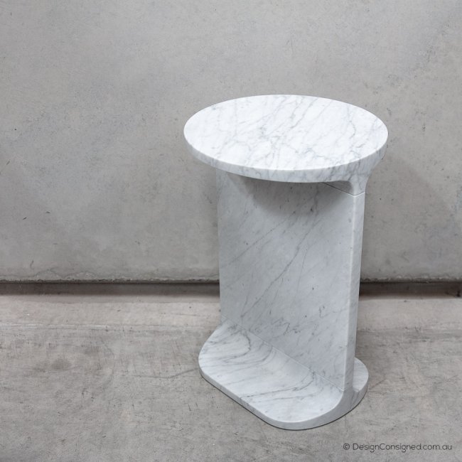 IPE Tondo carrara marble side table by James Irvine for Marsotto