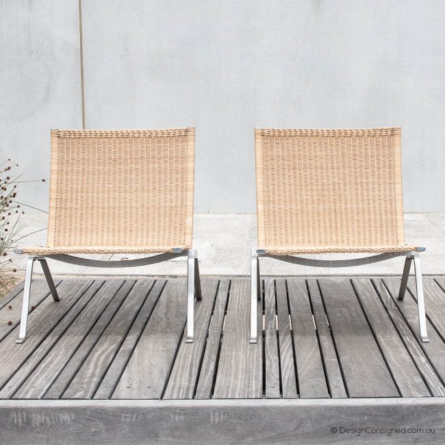 wicker PK22 lounge chair by Poul Kjaerholm for Fritz Hansen