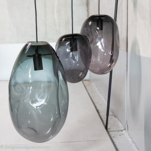 Glass pendant lights by Mark Douglass