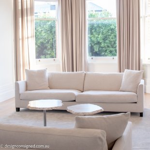 Meridiani white linen designer sofa