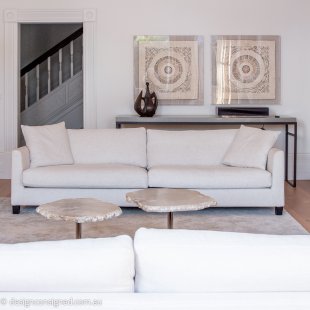 Meridiani white linen designer sofa