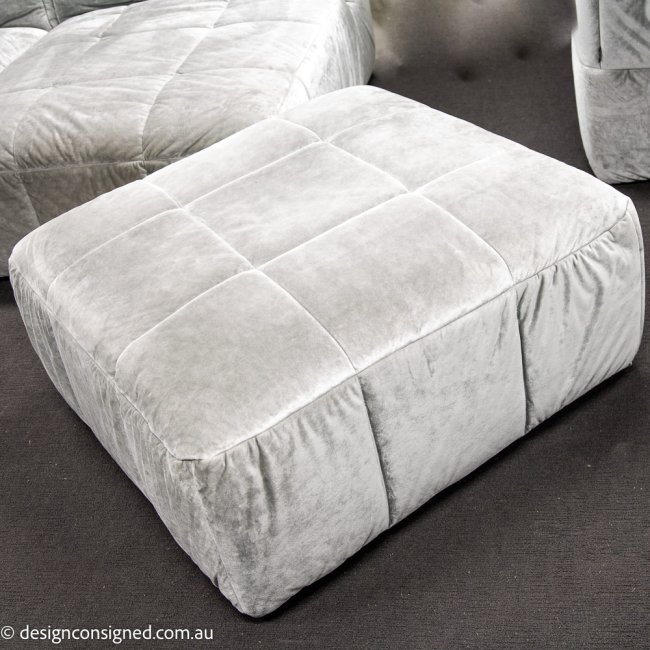 Strips velour ottoman by Cini Boeri