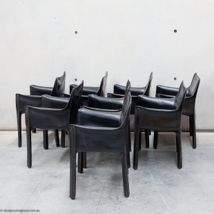 collector set of 8 black 414 Cab chair on consignment