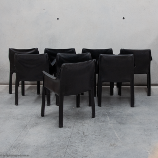 vintage set of 8 414 cab chair from Cassina