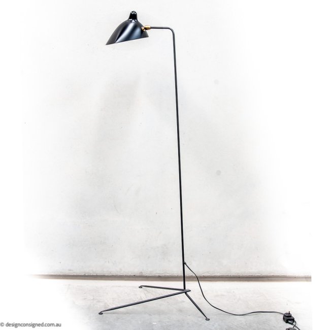black floor lamp by Serge Mouille lighting sale