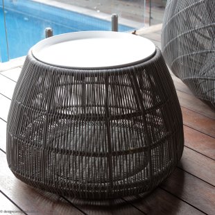round canasta outdoor furniture by Patricia Urquiola for B and B Italia