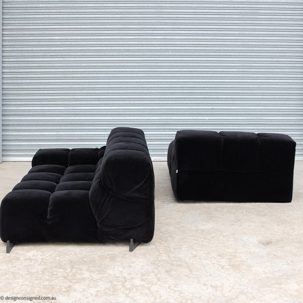 black velvet Tufty Time sofa BBItalia for sale black velvet Tufty Time modular sofa B & B Italia factory sale clearance