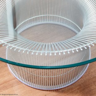 round glass coffee side table by Warren Platner for Knoll sale