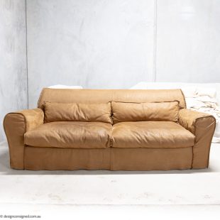 brown suede housse sofa by Paola Navone for Baxter designer furniture