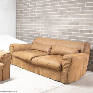 suede leather housse sofa by Paola Navone for baxter
