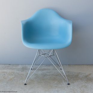 blue Eames Eiffel base chair from Vitra modern design