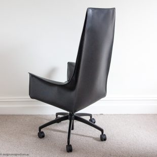 black leather Cab chair by Mario Bellini for Cassina home furniture
