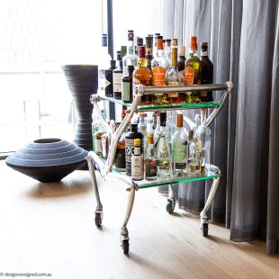 silver bar cart cocktail drinks trolley Carrol Boyes