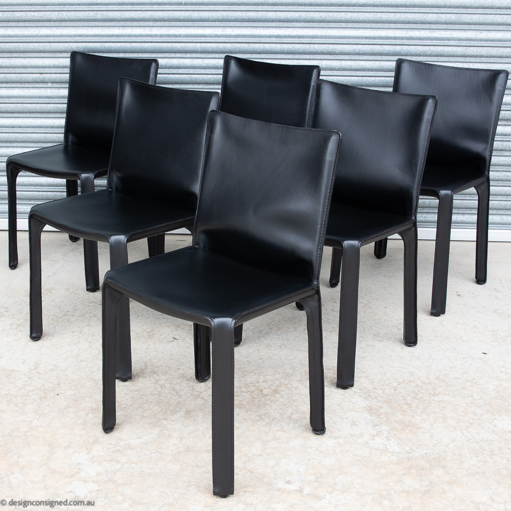6 black cab chair by Mario Bellini for Cassina 6 black Cab chair by Mario Bellini for Cassina