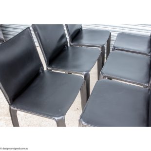6 black cab chairs by Mario bellini for cassina designer furniture