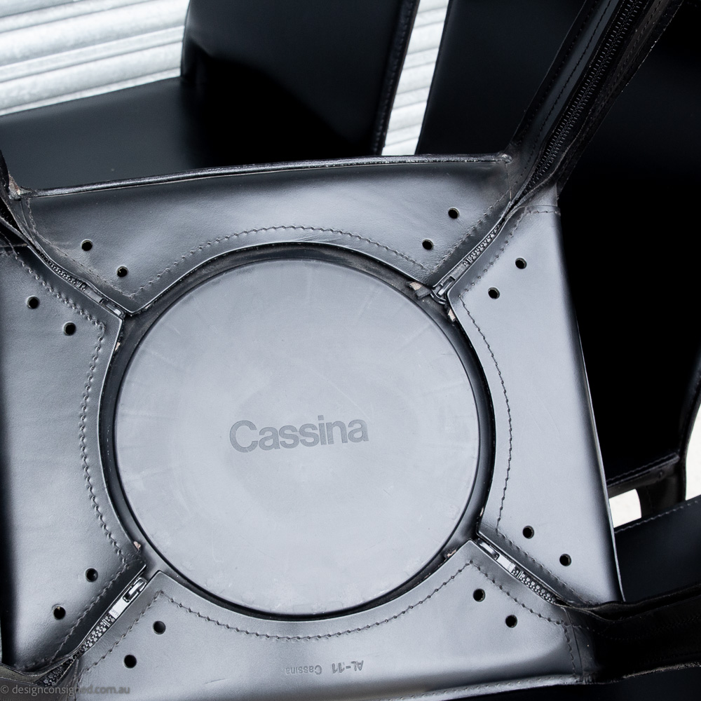 6 black cab chair by Mario Bellini for Cassina authentic cab chairs for sale