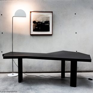 black ventaglio table by Charlotte Perriand for Cassina design outlet