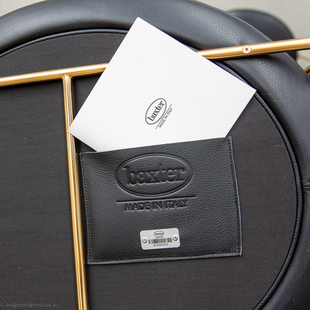 preowned gemma chair by Draga and Aura for Baxter made in Italy Gemma black leather dining chair by baxter Made in Italy