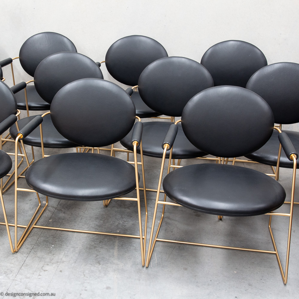 preowned gemma chair by Draga and Aura for Baxter made in Italy black leather gemma dining chairs by baxter