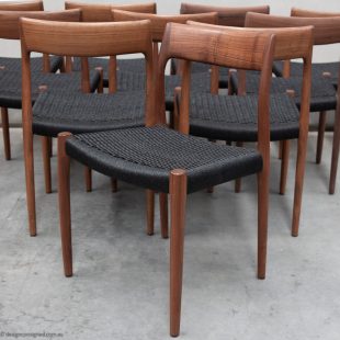 10 black walnut Moller 77 chair by Niels Otto Moller