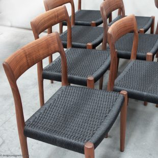 set of 10 black Moller 77 dining chair