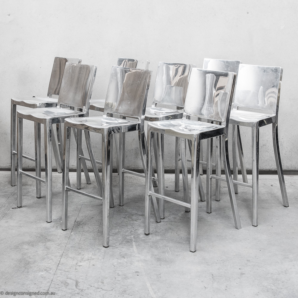 Hudson bar stool by Philippe Starck for emeco 8 Hudson bar stool by Philippe Starck for Emeco
