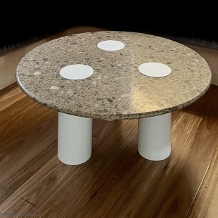 round stone Ivy coffee table by Clare Cousins for Grazia and Co